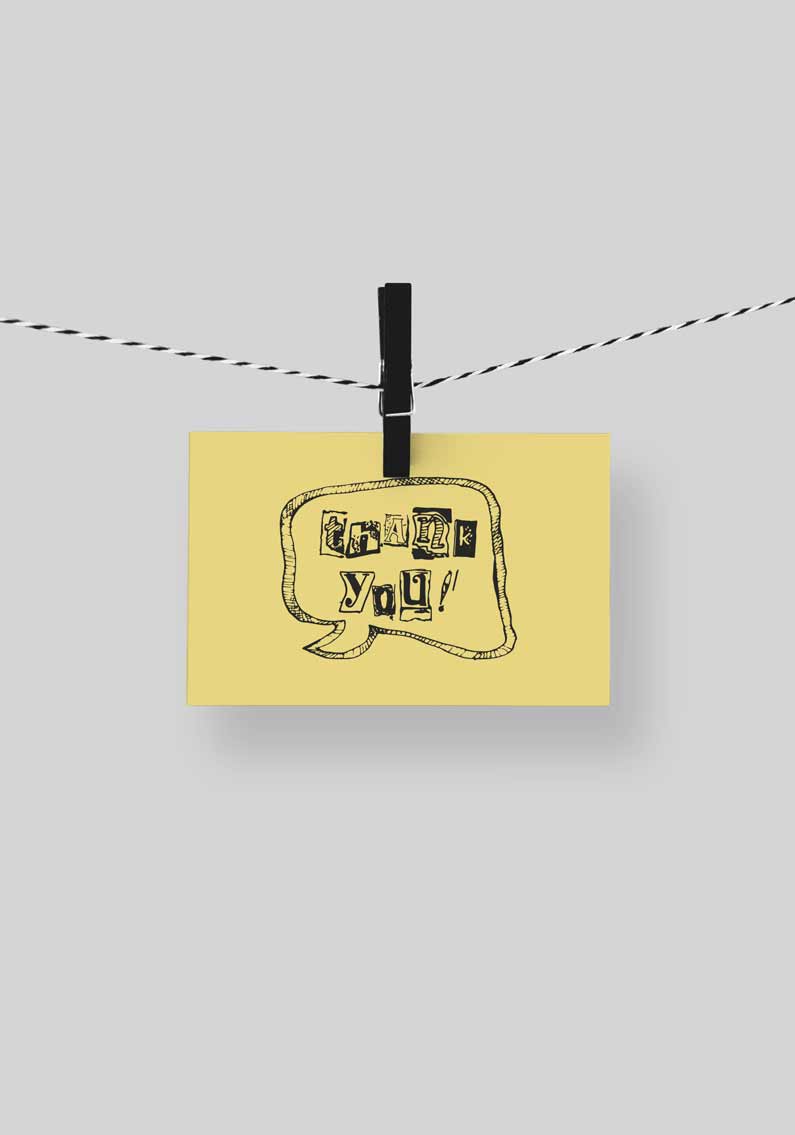 Thank You Postcard Yellow